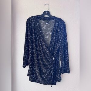 Ralph Lauren Ditzy Wrap Black Shirt XXL